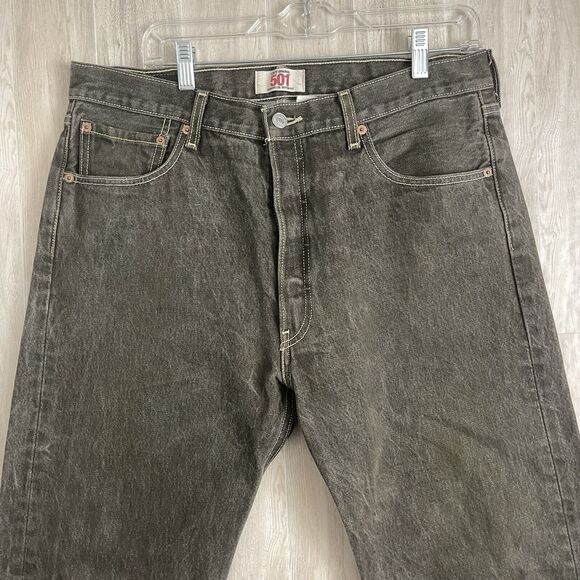 Levis 501 Jeans Men 36x34 Brown Button Fly Denim Faded Y2k VTG Rugged México - Picture 5 of 16